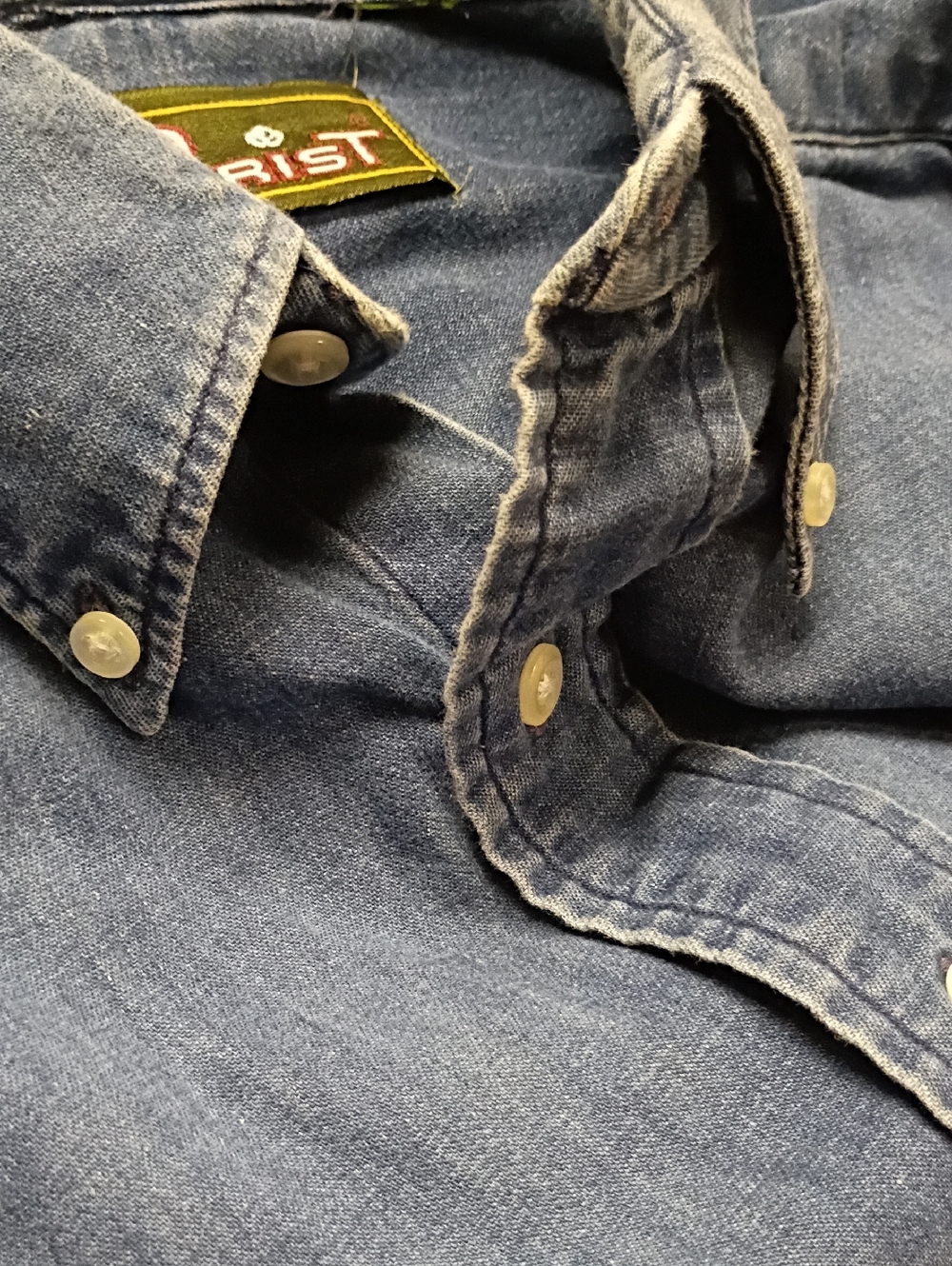 Vintage Purist Denim Shirt Men's XXL Relaxed Fit 100% Cotton Long Sleeve - Picture 4 of 8